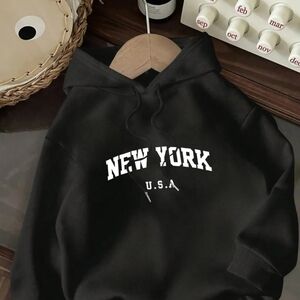 SHEIN Black New York USA Hoodie